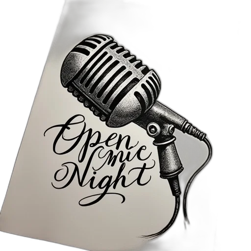 open, mic, night, hand transparent PNG cut-out