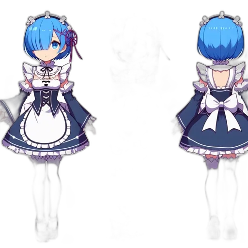 dress, concept art, 3d render, anime, pixel art, blue, monochrome, pastel transparent PNG cut-out