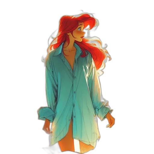 jacket, dress, vaporwave, watercolor, concept art, anime, fog, underwater transparent PNG cut-out