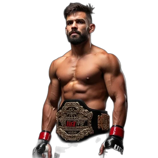 photorealistic, person, after, winning, ufc, super, featherweight, champion transparent PNG cut-out