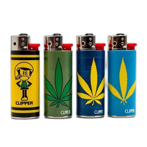 set, four, identical, lighters, different, designs, each, first transparent PNG cut-out