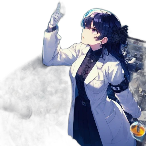staff, jacket, robot, weapon, concept art, anime, pixel art, vaporwave transparent PNG cut-out