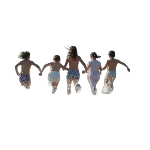 staff, dress, 3d render, concept art, underwater, group, children, running transparent PNG cut-out