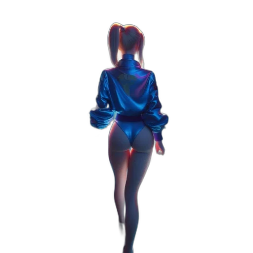 jacket, dress, robot, staff, 3d render, concept art, vaporwave, cyberpunk transparent PNG cut-out