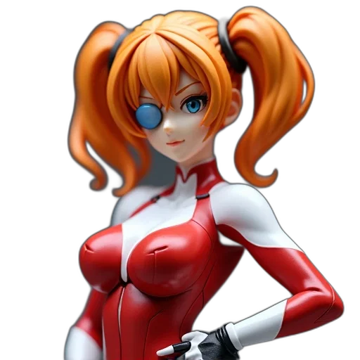 robot, staff, 3d render, concept art, anime, cartoon, red, detailed transparent PNG cut-out