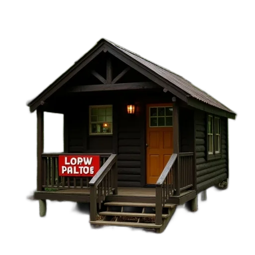 building, furniture, 3d render, concept art, photorealistic, rustic, wooden, cabin transparent PNG cut-out