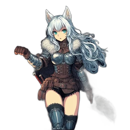 staff, weapon, sword, jacket, fantasy art, watercolor, concept art, anime transparent PNG cut-out
