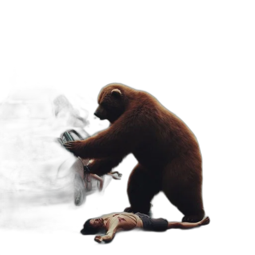 animal, creature, concept art, photorealistic, 3d render, forest, fire, snow transparent PNG cut-out