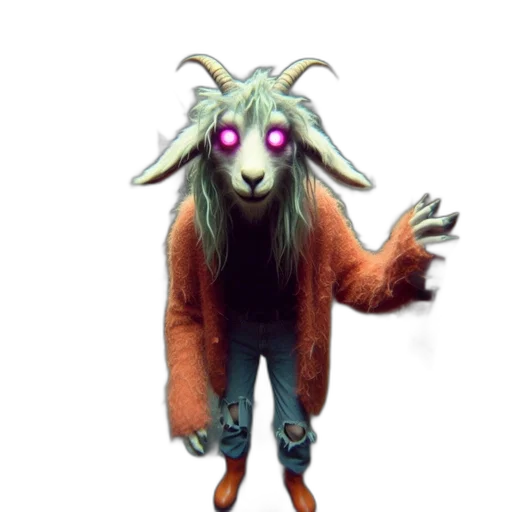 creature, animal, jacket, staff, concept art, fantasy art, 3d render, pixel art transparent PNG cut-out