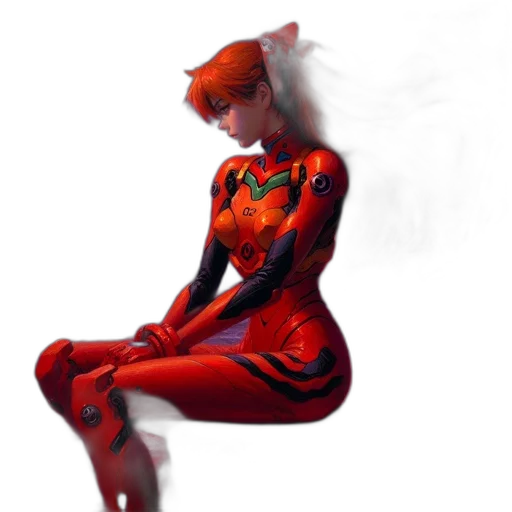 robot, dress, concept art, 3d render, fantasy art, comic book art, outer space, red transparent PNG cut-out