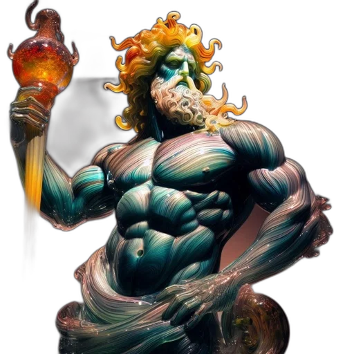 staff, concept art, fantasy art, comic book art, 3d render, glass, sculpture, muscular transparent PNG cut-out