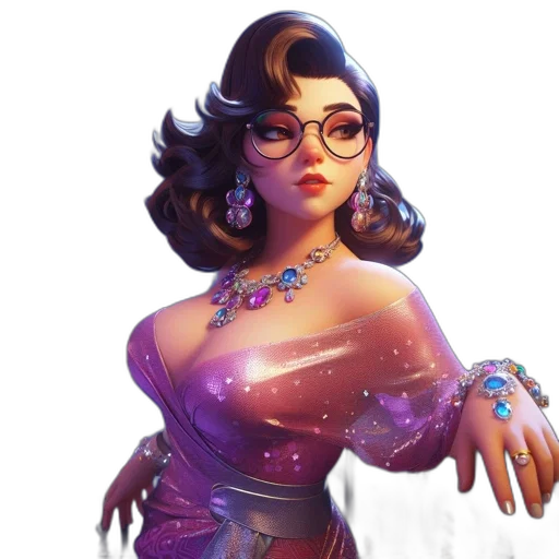 dress, jewelry, concept art, fantasy art, 3d render, cyberpunk, neon, pastel transparent PNG cut-out