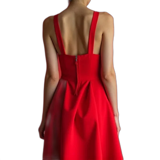 dress, jewelry, red, woman, wearing, bright, sleeveless transparent PNG cut-out