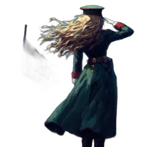 staff, hair, hat, jacket, concept art, fantasy art, pixel art, comic book art transparent PNG cut-out