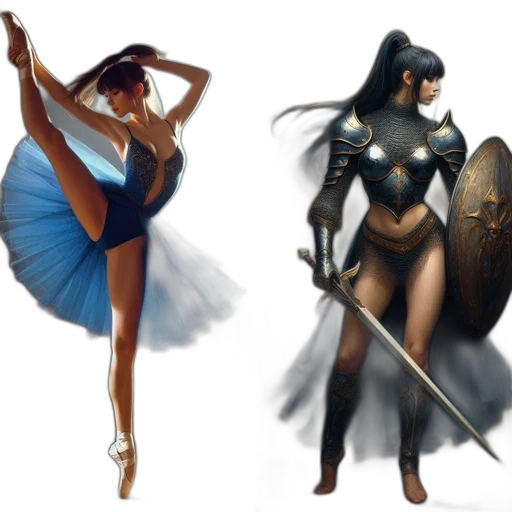 fantasy art, concept art, comic book art, pixel art, blue, dark, monochrome, two transparent PNG cut-out