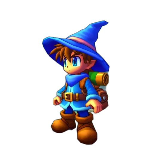 staff, hat, weapon, jacket, pixel art, 3d render, concept art, fantasy art transparent PNG cut-out