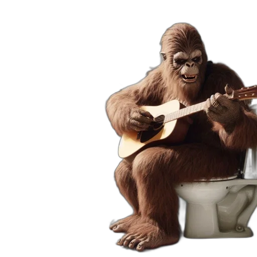animal, inside, public, restroom, figure, like, bigfoot, plays transparent PNG cut-out