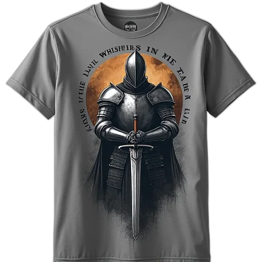 sword, fantasy art, 3d render, grey, t-shirt, graphic, design, featuring transparent PNG cut-out