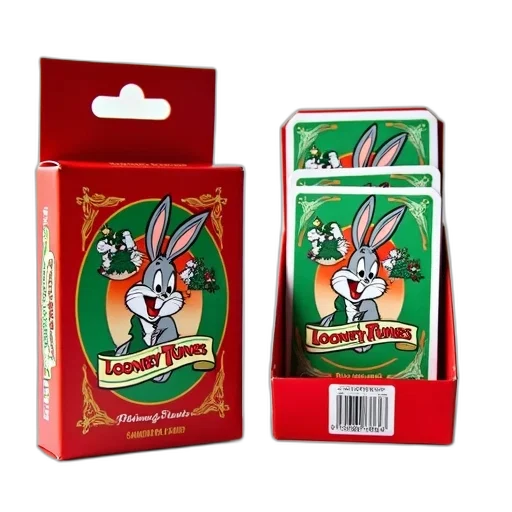 colorful, box, looney, tunes, playing, cards, displayed, features transparent PNG cut-out