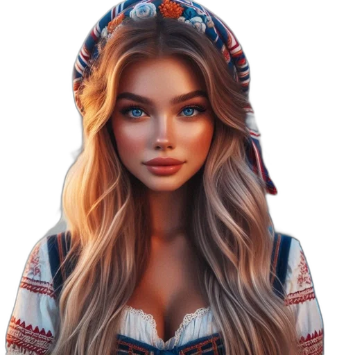 dress, face, hat, jacket, fantasy art, photorealistic, oil painting, concept art transparent PNG cut-out