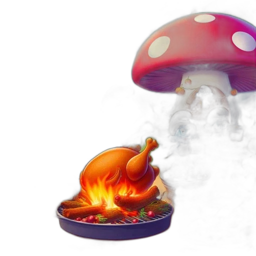 3d render, concept art, fantasy art, photorealistic, fire, animated, scene, smurfs transparent PNG cut-out
