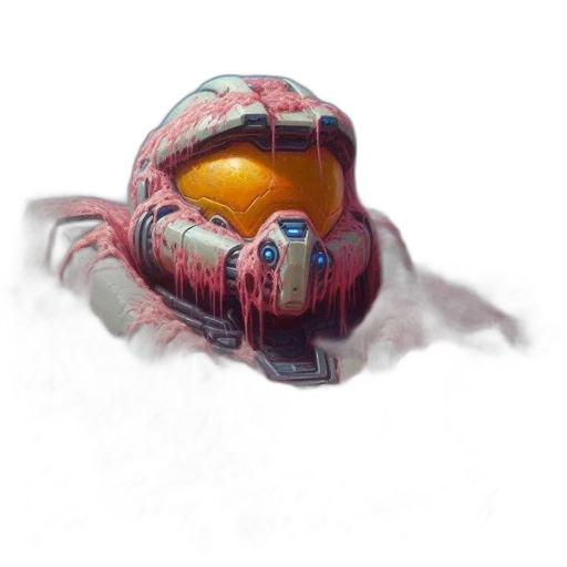 mask, robot, weapon, creature, concept art, photorealistic, 3d render, watercolor transparent PNG cut-out