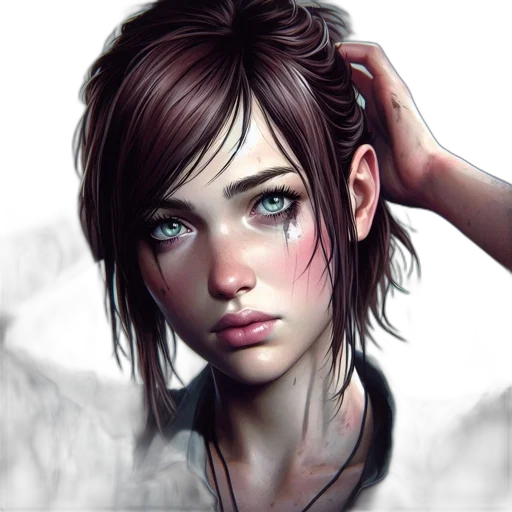 face, photorealistic, fantasy art, concept art, oil painting, neon lights, dark, blue transparent PNG cut-out