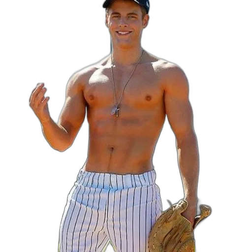 creature, animal, muscular, man, pinstripe, pants, baseball, cap transparent PNG cut-out