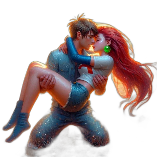 fantasy art, concept art, pixel art, comic book art, outer space, underwater, neon lights, fire transparent PNG cut-out