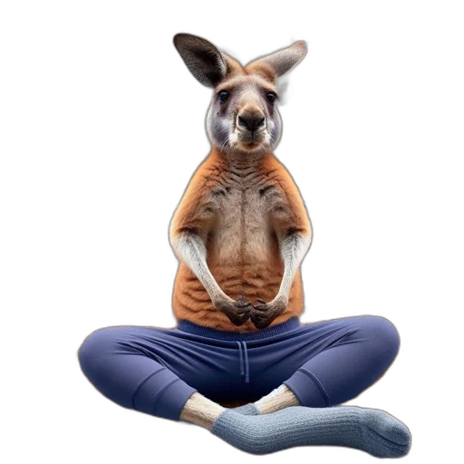 animal, creature, staff, concept art, photorealistic, anthropomorphized, kangaroo, wearing transparent PNG cut-out