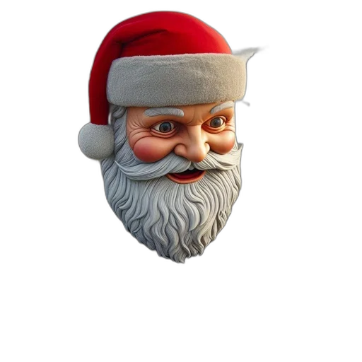 face, hat, 3d render, photorealistic, enormous, inflatable, santa, claus transparent PNG cut-out