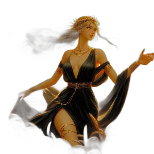 dress, concept art, fantasy art, photorealistic, pixel art, fire, golden, earth tones transparent PNG cut-out