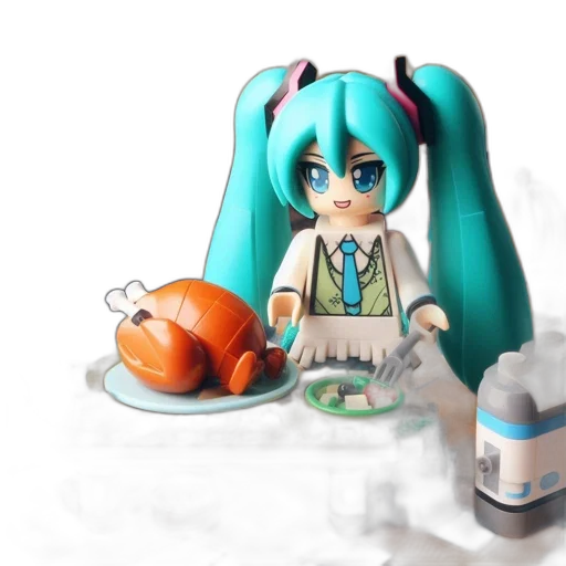 robot, food, weapon, bottle, 3d render, concept art, vaporwave, anime transparent PNG cut-out