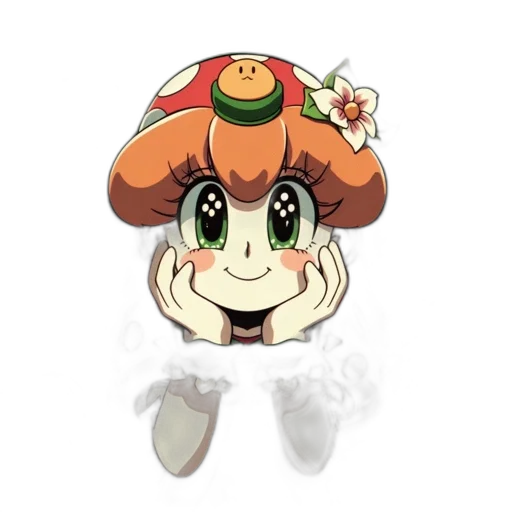 hat, crown, staff, flower, pixel art, concept art, anime, cartoon transparent PNG cut-out