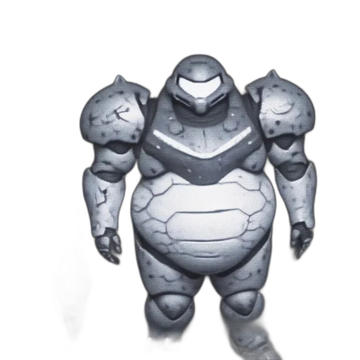 robot, creature, concept art, 3d render, fantasy art, pixel art, monochrome, security transparent PNG cut-out