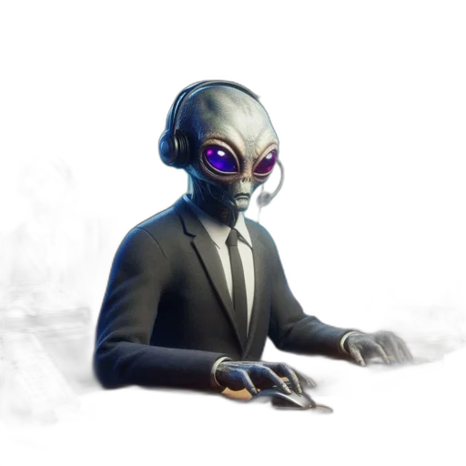 robot, mask, creature, staff, concept art, 3d render, cyberpunk, fantasy art transparent PNG cut-out