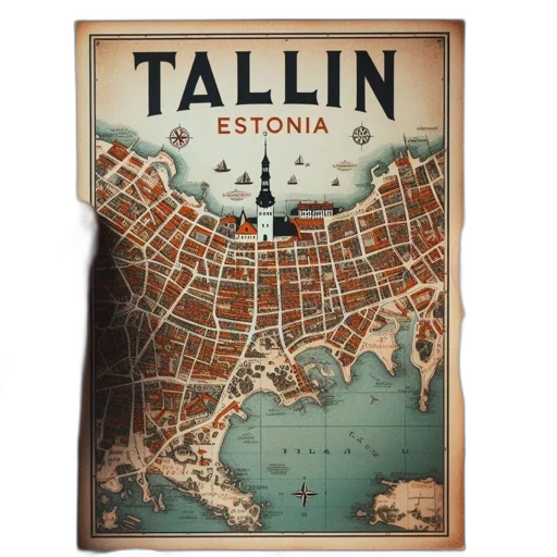 individual, holds, detailed, color-coded, map, tallinn, old, town transparent PNG cut-out
