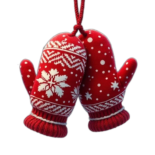 jewelry, hat, 3d render, set, mittens, winter, holidays, vector transparent PNG cut-out