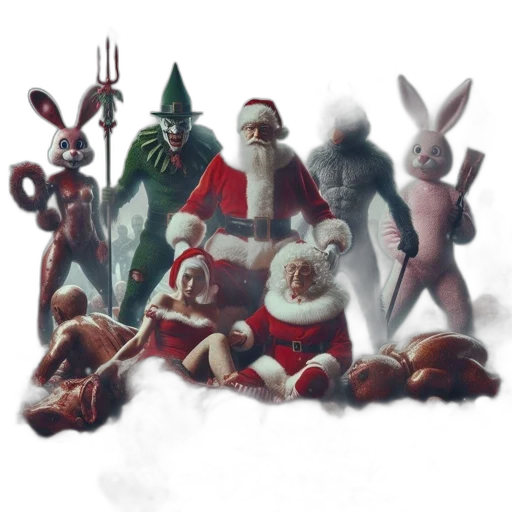 concept art, fantasy art, 3d render, pixel art, festive, but, eerie, winter transparent PNG cut-out