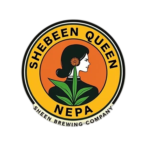 green, circular, logo, featuring, name, shebeen, queen, bold transparent PNG cut-out