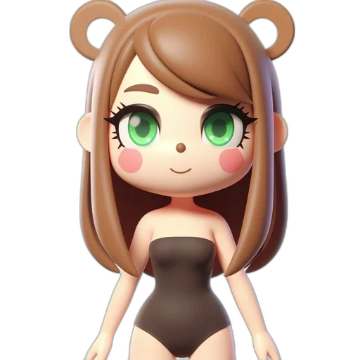 creature, dress, animal, face, 3d render, anime, pixel art, cartoon transparent PNG cut-out