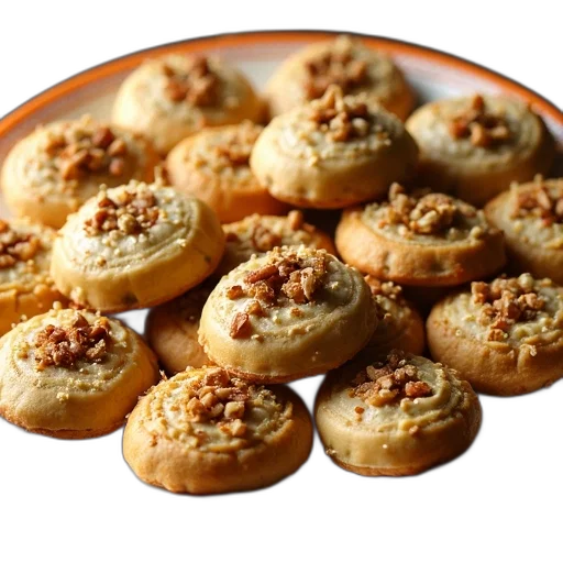 food, plate, filled, variety, small, round, flatbread-like, pastries transparent PNG cut-out
