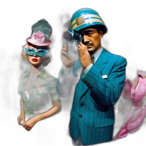 hat, mask, concept art, photorealistic, vaporwave, 3d render, pastel, blue transparent PNG cut-out