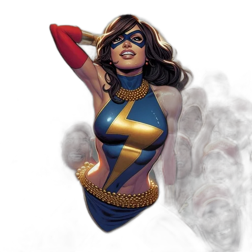 comic book art, concept art, fantasy art, female, superhero, blue, red, suit transparent PNG cut-out