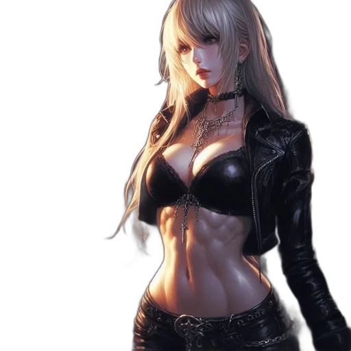 jacket, weapon, dress, robot, concept art, fantasy art, cyberpunk, 3d render transparent PNG cut-out