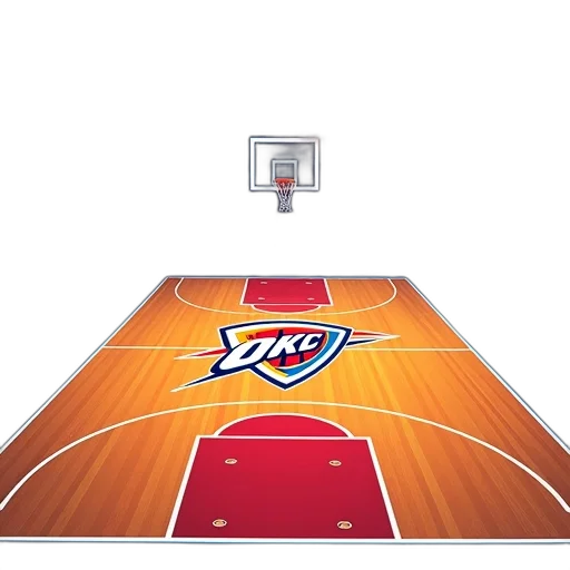 second, image, shows, same, stylized, basketball, court, oklahoma transparent PNG cut-out