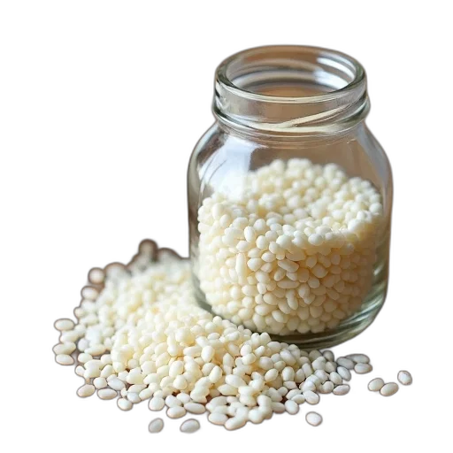 food, glass, jar, filled, white, rice, grains, placed transparent PNG cut-out