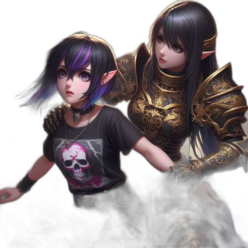 fantasy art, concept art, photorealistic, anime, dark, monochrome, golden, pastel transparent PNG cut-out
