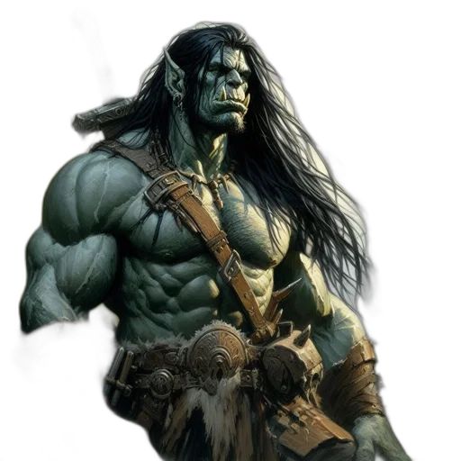 staff, sword, fantasy art, concept art, comic book art, photorealistic, green, orc transparent PNG cut-out