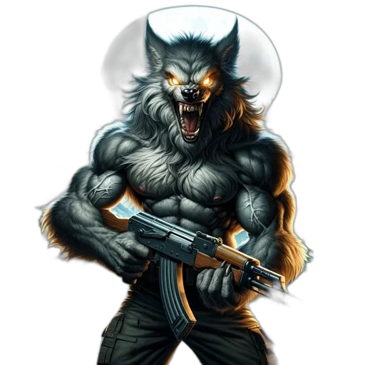 concept art, comic book art, fantasy art, pixel art, large, wolf-like, creature, glowing transparent PNG cut-out